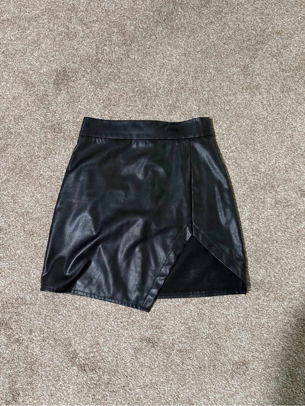 Faux Leather Black Mini Skirt